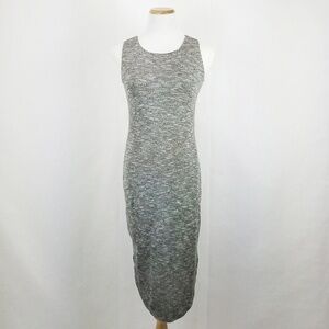 Bar III Dress Womens Medium Heathered Gray Knit Midi Sleeveless